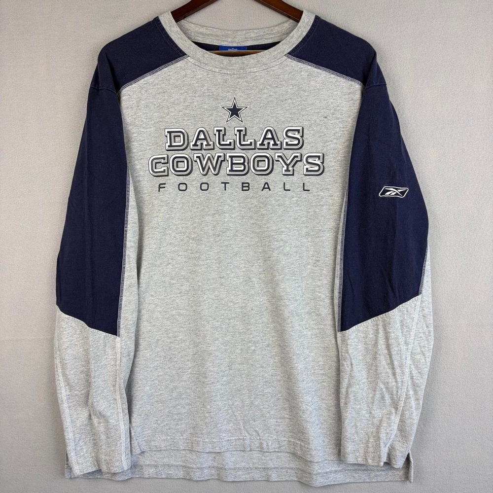 Dallas Cowboys Football Two Tone Grey Long Sleeve Shirt XL